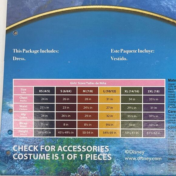 Disney Princess The Little Mermaid Ariel Costume Child Small 6/6X Halloween - Picture 15 of 16